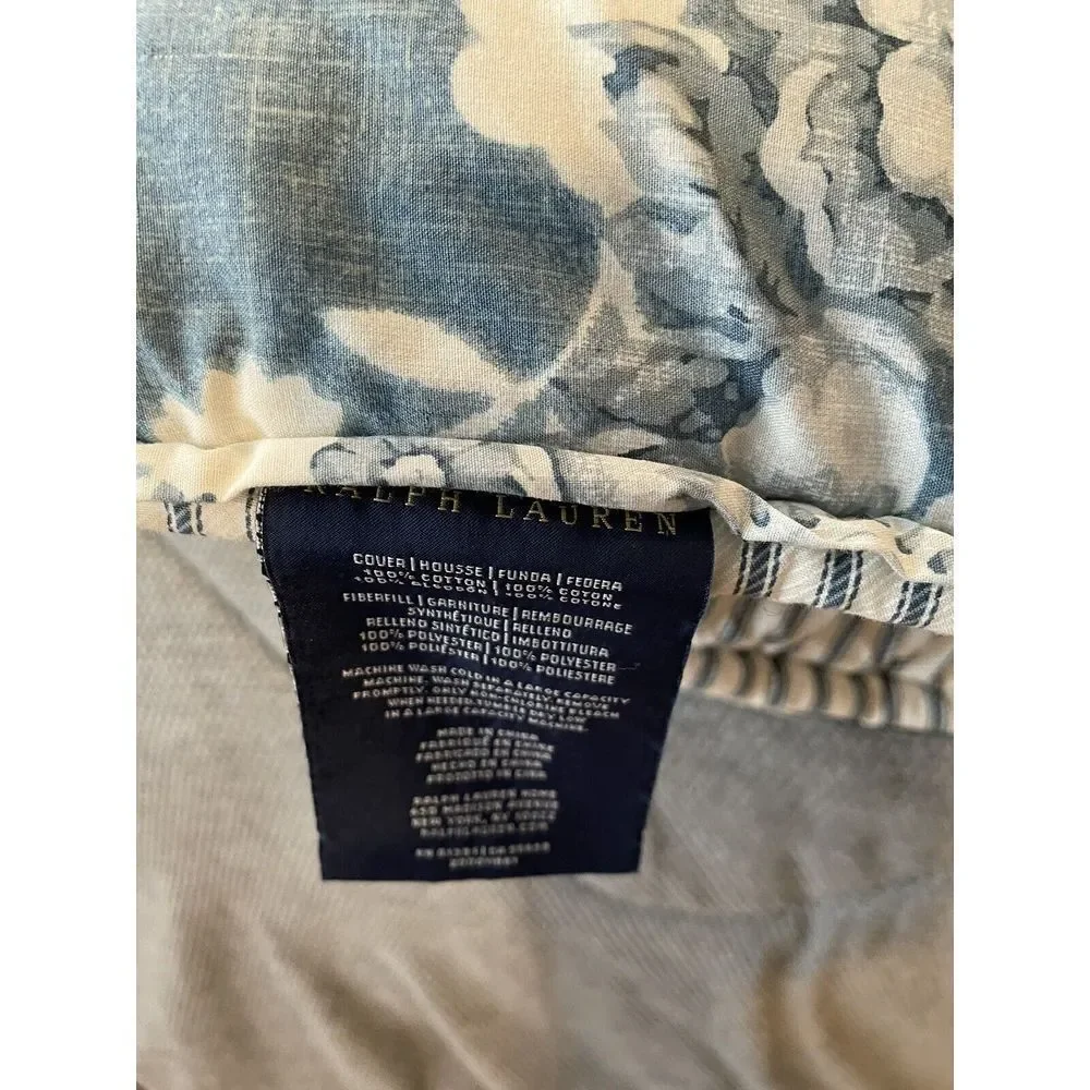 RALPH LAUREN INDIGO COTTAGE BLUE FLORAL (1) FULL/QUEEN COMFORTER‎ 94X96